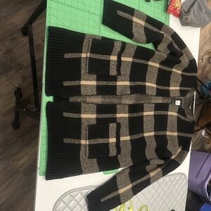 Womens Fashion Nova Cardigan Size Large How You Plaid Me Long Sleeve Open Front